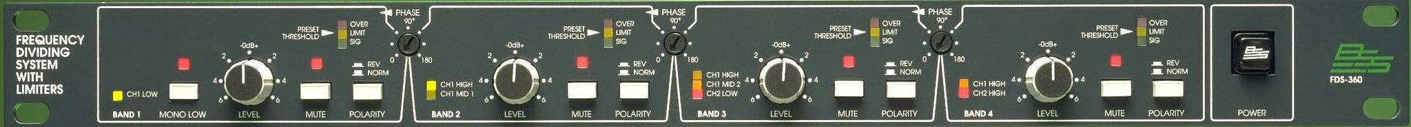 BSS FDS360 4-Way Crossover – AudioRent Clair