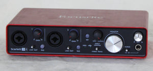 RTA, Focusrite, Scarlett 2i4, USB preamp, 24 bit/96 kHz (2x in/4x out)