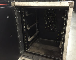 12 space electronics rack with folding door